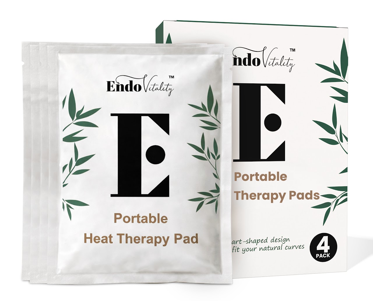 One The E box with four portable heat therapy pads