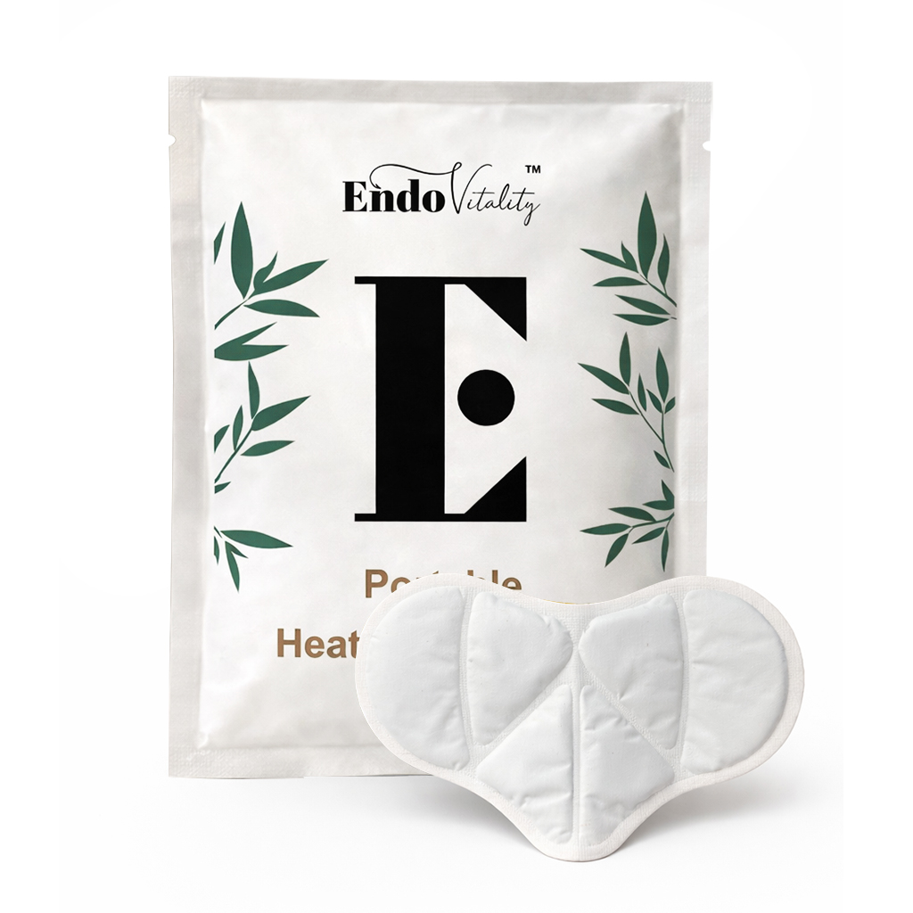 The E individual pouch with heart-shaped heat therapy pad